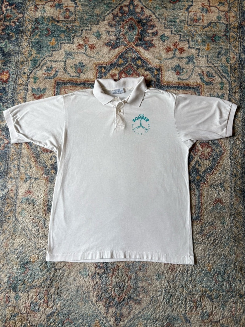 Vintage B-17 Bomber Plane Polo Shirt Size XL